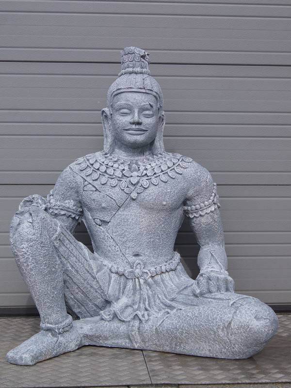 DB74 Curiosa boeddha zit steen antiek polyester résine 130 cm