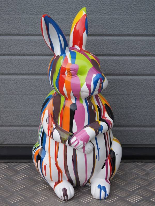 A1730 Bos konijn wit multicolore drop polyester résine 115 cm