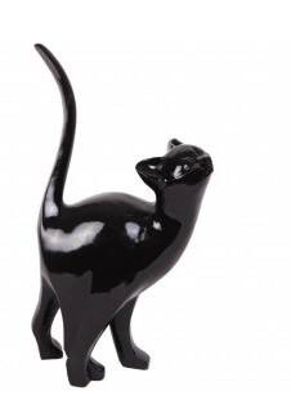 DR11A Funny kat staart in de lucht zwart polyester résine 130 CM
