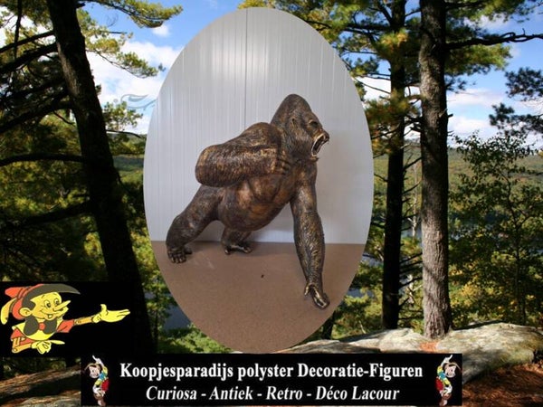 agressieve Gorilla lopend muil open 100 x 120 x  69cm