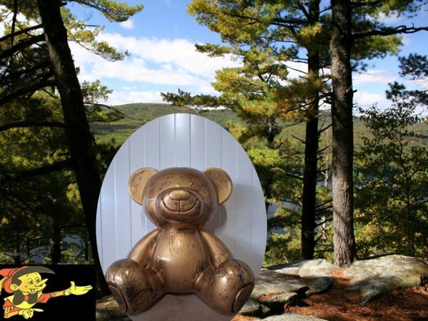 Beer zit antiek goud 35 cm verp 2