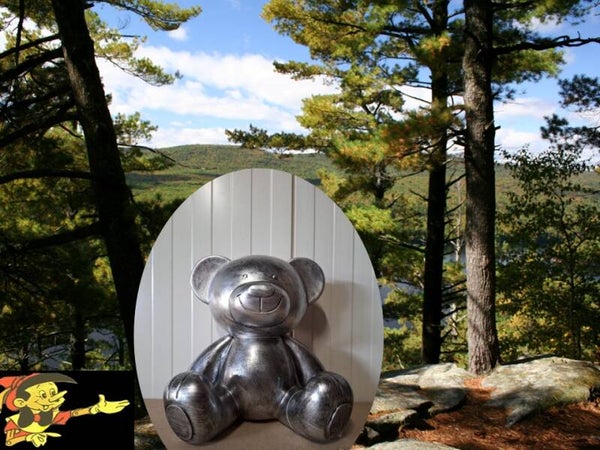 Beer zit antiek zilver 35 cm verp 2