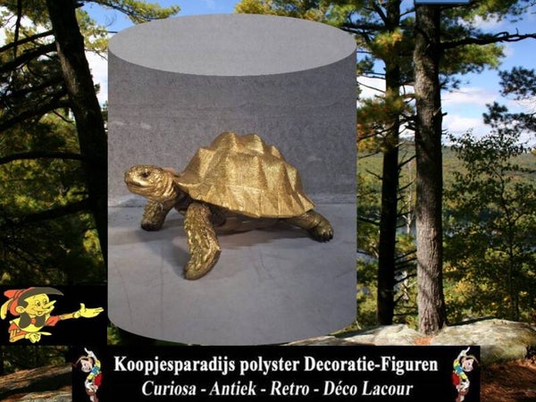 land-schildpad goud of roest kleur 26 x 45 cm verp 4