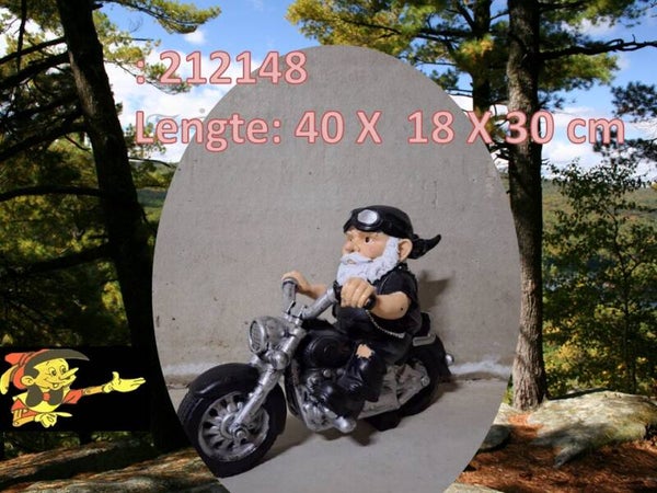 kabouter helm met moto  30 x 40 cm