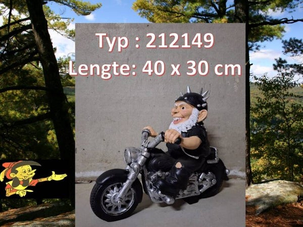 kabouter  met moto  30 x 40 cm