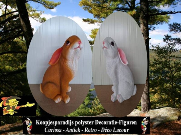 Konijn zit wit OF BRUIN  55 m