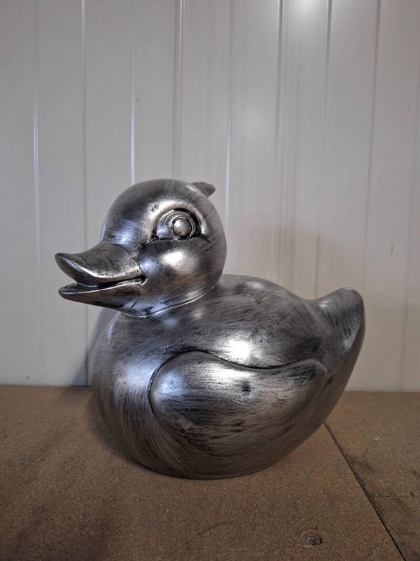 Badeend antiek zilver 25 cm verp 6