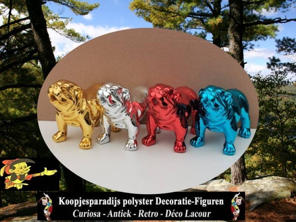 220105 Hars sculpture Chroom Engelse buldog 20 cm 4ass verp 8