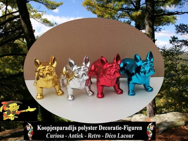 220508C Hars sculpture Chroom Franse buldog staand 4 ass 21 cm verp 8