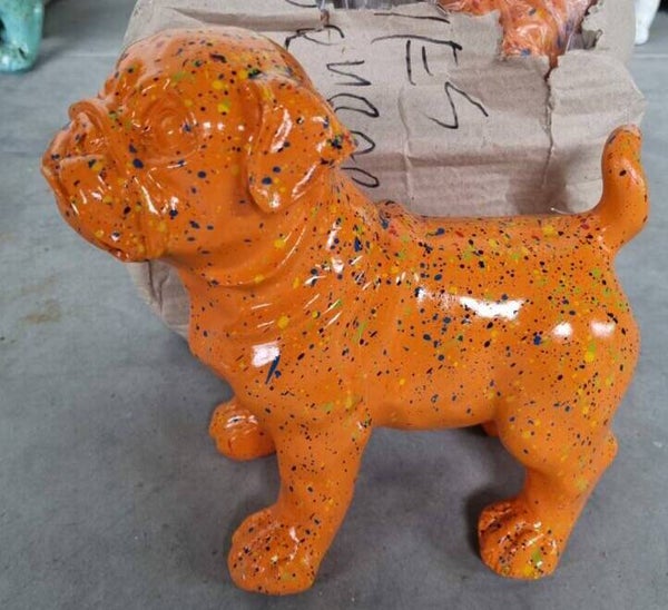 DHC20 Hondje staand orange multicolor spin 20cm