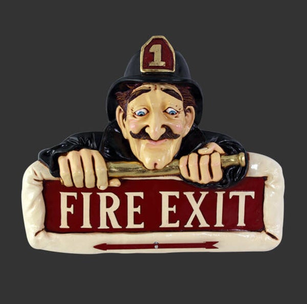 Curiosa Horeca brandweer hangbord fire exit 45 x 60 cm