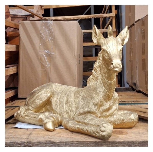 DZL6019 zeebra Ligend polyester goud  35 cm