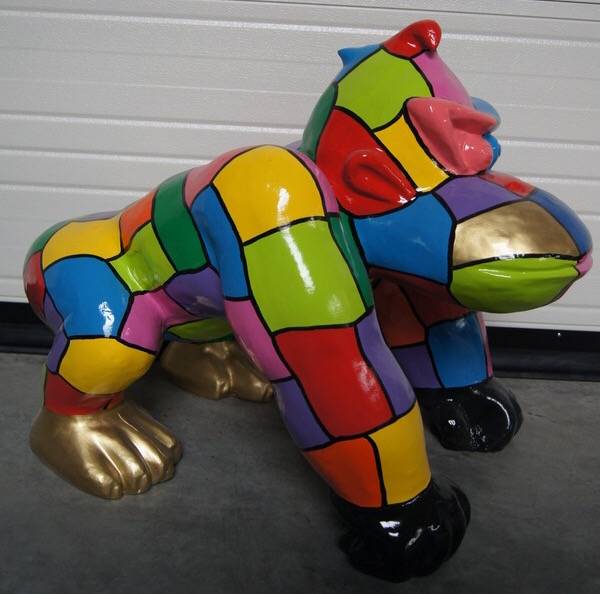 DG59e Jungle Gorilla apen op 4 poten polyester résine 70 cm