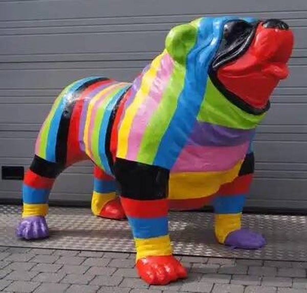 DHC72d Hond Engels bulldog polyester résine Streep multicolore 180:cm