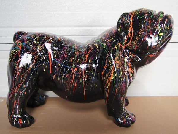 DHC69j Hond Engelse bulldog zwart multicolor spin 30 x 60 cm