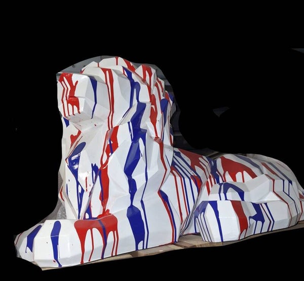 DLL110 leeuw origami wit druip multicolore polyester 90 cm