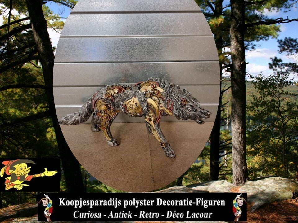 Lopende wolf steampunk 18 X 39 X 14 CM VERP 4