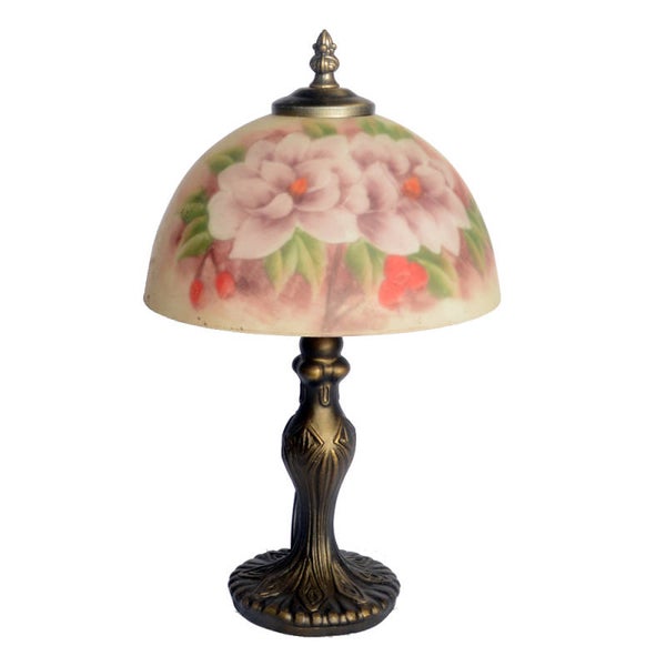TRH080018 8 inch Reverse Hand Painted Lamp flower 