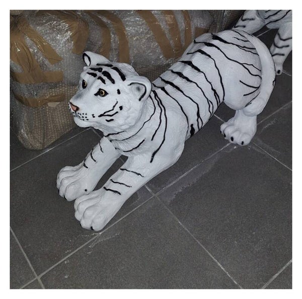 A1610 Jungle tijger wit polyester résine 53. X  1OO cm