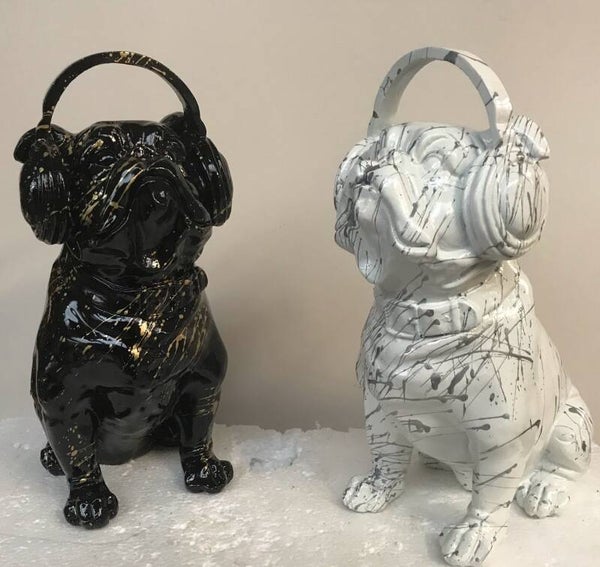 Funny hondje met koptelefoon ass multicolor 25 cm