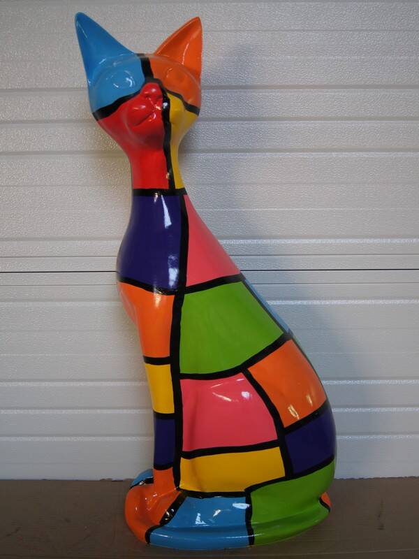 DPCR7e kat zit multicolore block polyester résine 95 cm