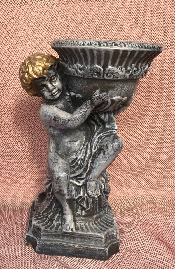 TB019 Engel met vaas polyester résine  35 cm