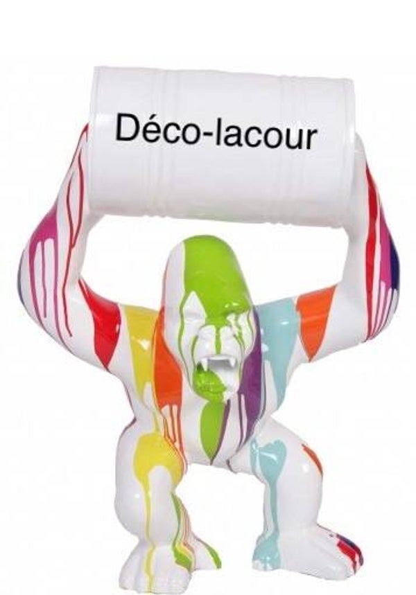 DAPT70 Gorilla aap jungle met ton wit multicolore 70 cm