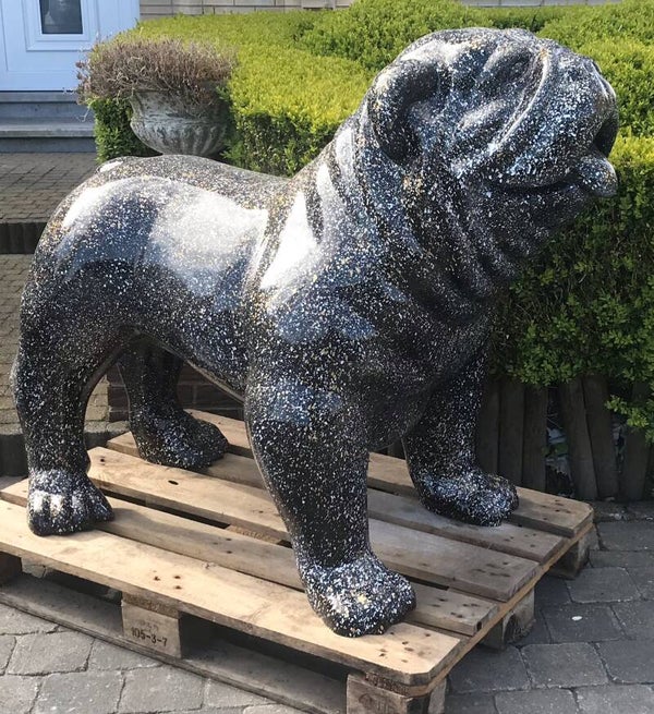 DHC90 Hond Engelse bulldog hond zwart multicolor 90 x 120 cm