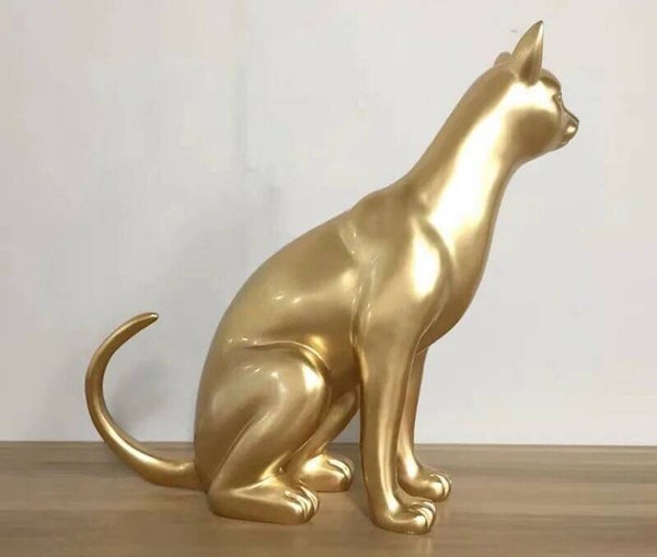 Kat zit goud 37 x 25 cm