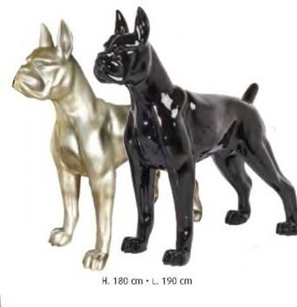 DHC92 Hond boxer zwart of goud polyester résine 180 x 190 cm