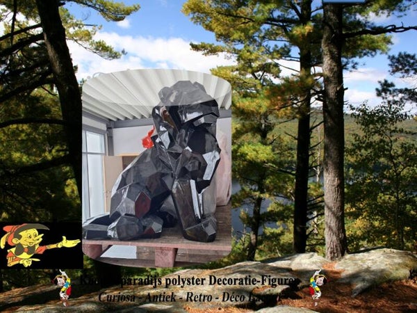 leeuw zit zwart origami 90 cm