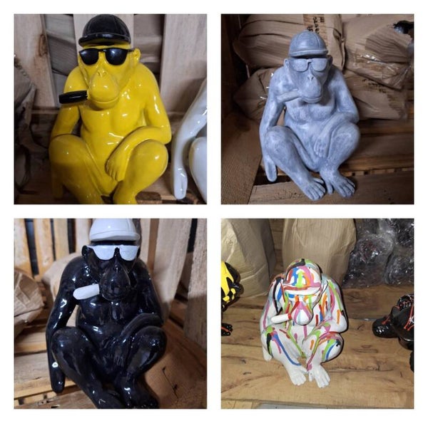 Aap sigaar zit ass kleur 30 cm