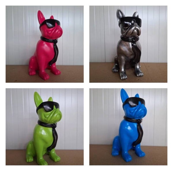 FB213080 France Buldog zit kleur ass 80 cm