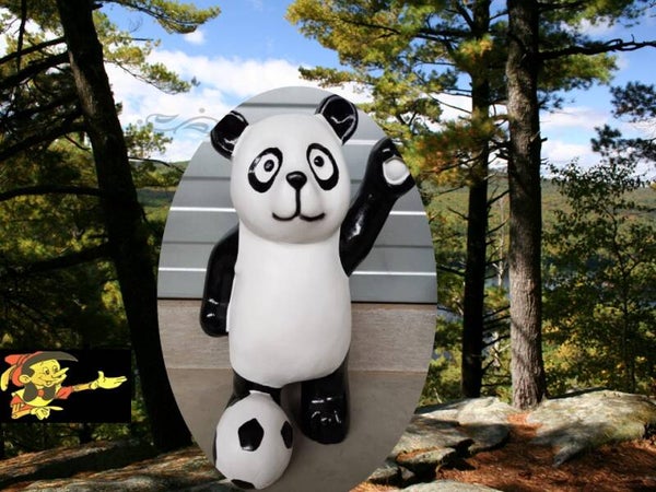 panda kunst beer voet op  bal 105 cm