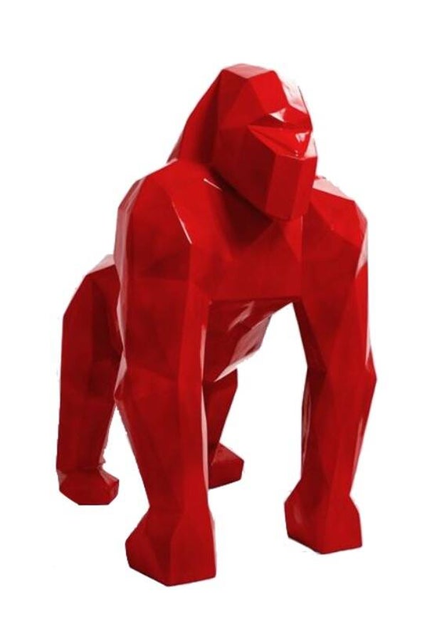 A1815 Jungle gorilla aap origami rood  polyester résine 130 X 100 X 85 CM