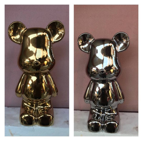 Beer Mick staand goud of zilver chroom 50 cm verp 3