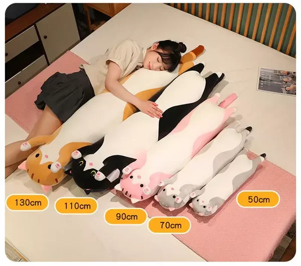 Lange Pluche Kat Speelgoed Kussen 90 cm