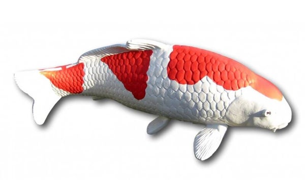 Reptil DE17 Japanse koi vis rood wit polyester résine 65 cm