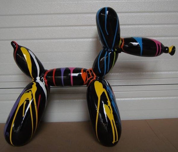 DHC73C Funny ballon hond zwart multicolor polyester résine  75 cm