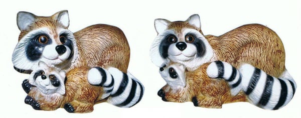 Bos wasbeer met jong polyester résine 20 x 35 cm