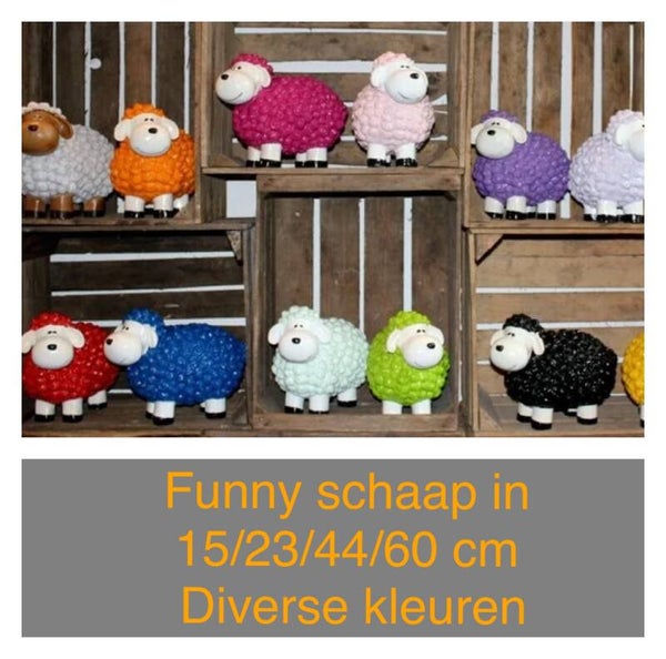 Funny bol schaap polyester résine set van 12 ass 12 x 15 cm VERP 36