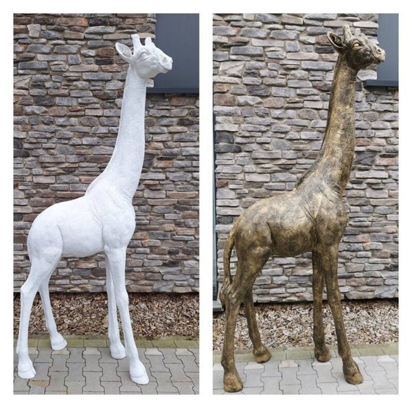 Giraffe polyester wit brons of origineel 180 cm