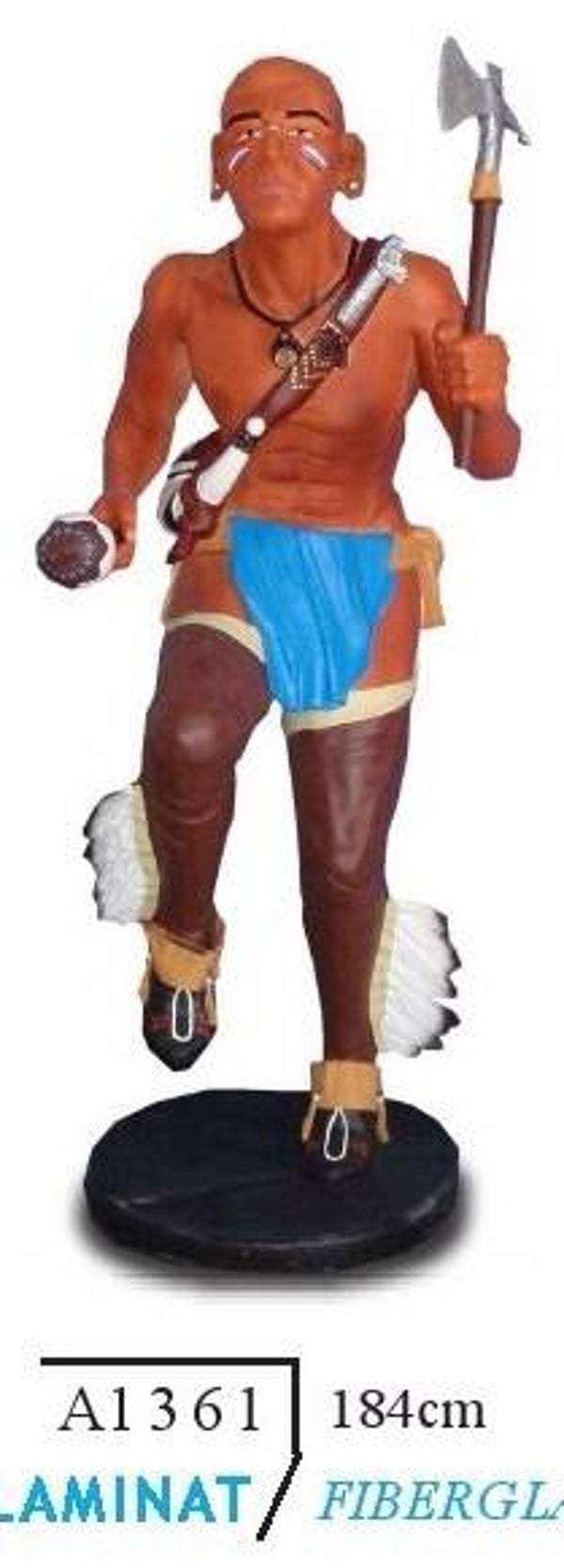 A1361 indiaan dansend met bijl polyester résine 184 cm