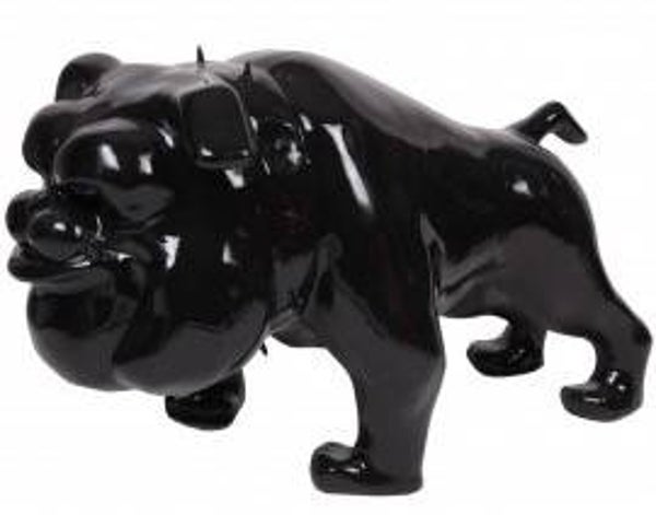DHC84 Funny Hond bandiet engelse bulldog zwart polyester résine  45 x 110 cm
