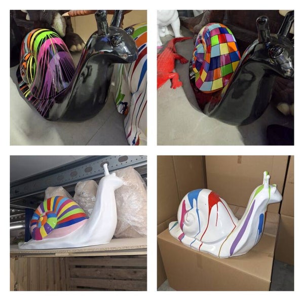 Slak design zwart streep multicolor polyester résine 21Ocm