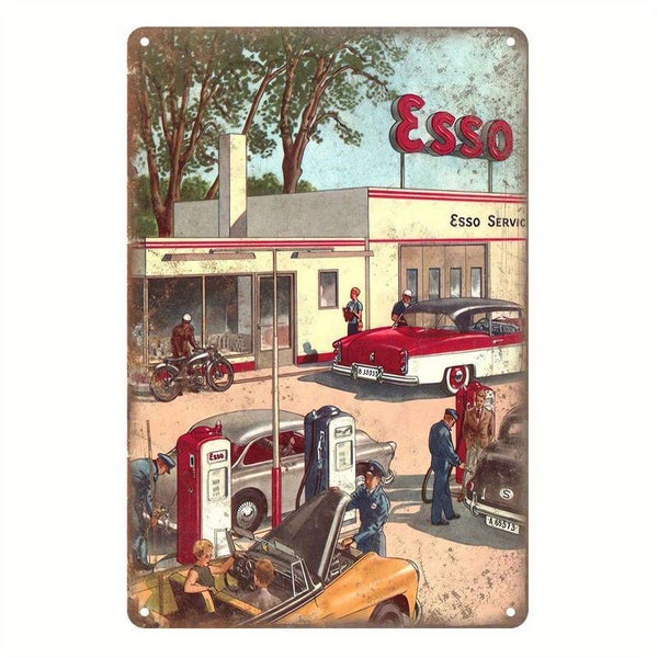 Metalen vintage Bord, Esso Bord, Bar Nieuw Tin Bord, Retro Stijl