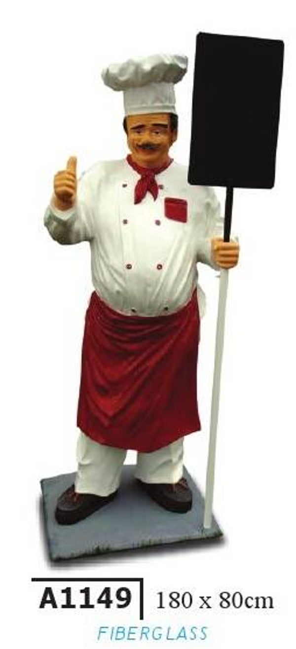 A1149 Horeca kok met bord polyester résine 180 x 80 cm