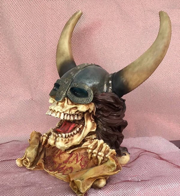 Ai34 Funny Viking schedel polyester résine 35 CM