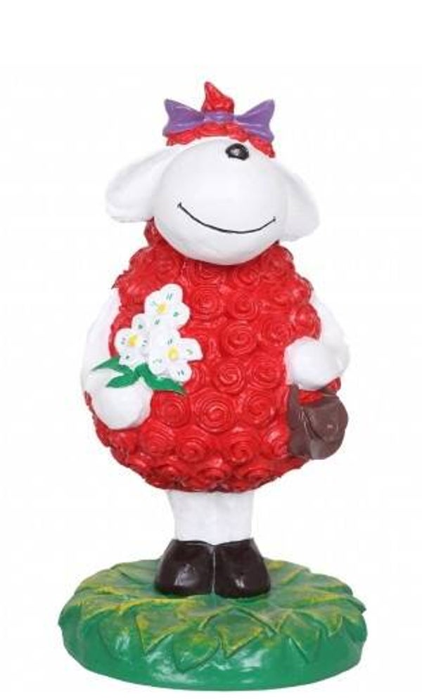 Funny schaap staand met Bloemen polyester résine H. 49 x L. 26 x l. 25 cm