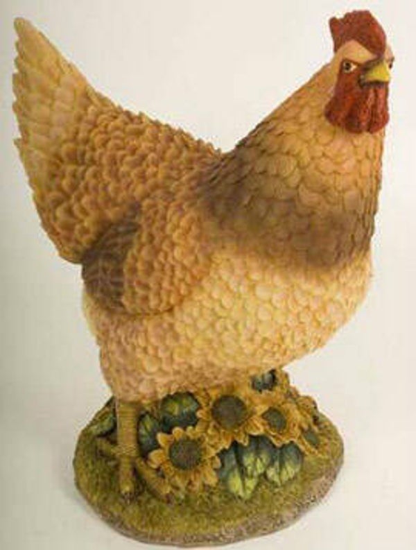 Pluim 86557 Kip met zonnebloemen polyester résine 35 CM